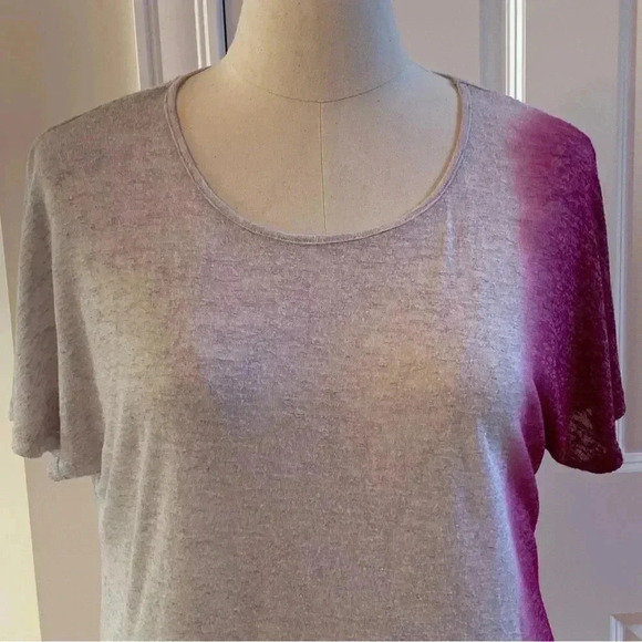 Lane Bryant Plus Size 18 20 Tunic Top Hot Pink Ombré Burnout Lightweight - Picture 4 of 8